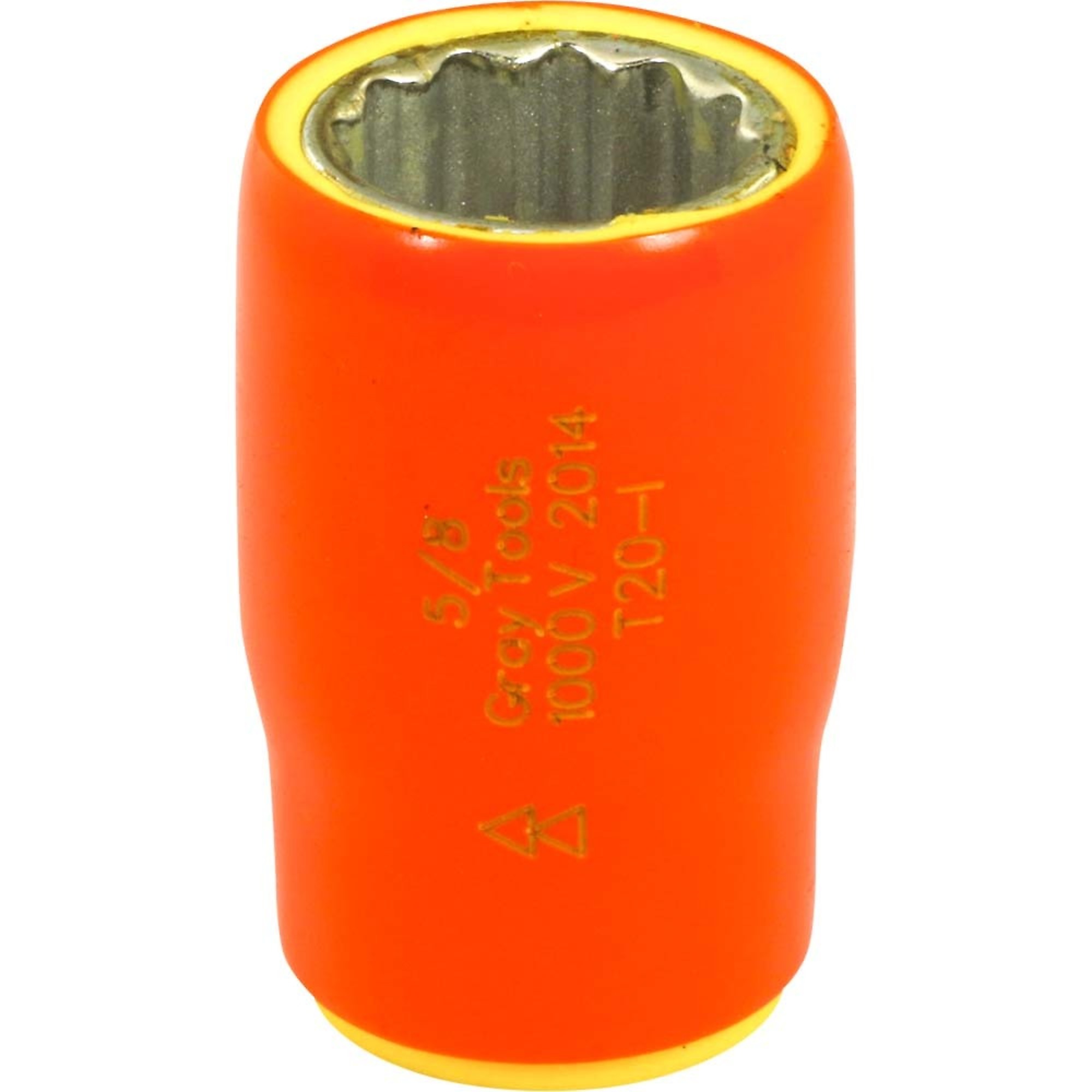 Gray Tools, 5/8in. X 3/8in. Drive Socket 1000V Insulated, Socket Size 5/8 in, Drive Size 3/8 in, Model# T20-I